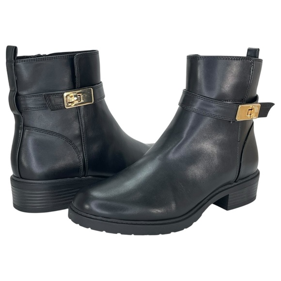 Giani Bernini Shoes - Giani Bernini Becca Black Faux Leather Womens Ankle Boots Size 9M